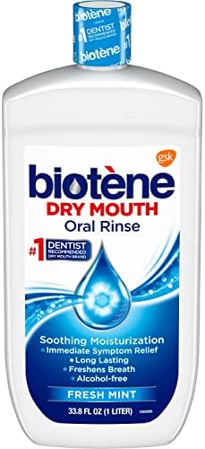 Biotene Oral Rinse Mouthwash for Dry Mouth, Breath Freshener and Dry Mouth Treatment, Fresh Mint - 33.8 fl oz