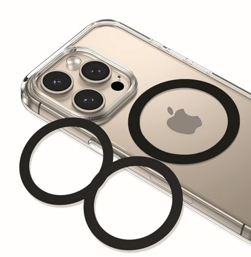 Image of RIGGEAR for MagSafe Ring Sticker, Universal Metal Plate Adapter Ring for Phones /Cases to Work with Magnetic Accessories - Black (Pack of 2)