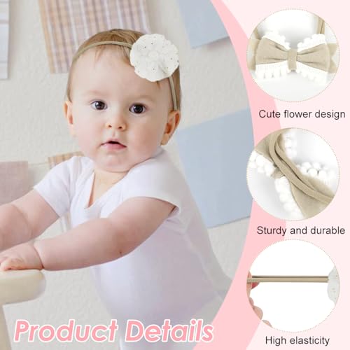 Image of SNOWIE SOFT Hair Band for Girls Kids, 10Pcs Bow Headbands for Baby Girl Hairband Accessories, Stretchy Hairbands for Kids Hair Bands for Baby Girl 0 to 2 Years Shower Gift Photography