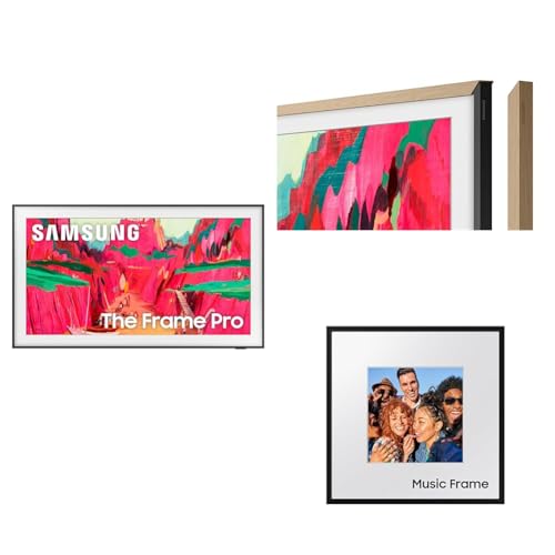 Image of Samsung 85 inch The Frame Pro 4K Neo QLED Smart TV (2025) with Modern Teak Customizable Bezel & Music Frame Smart Speaker with Dolby Atmos