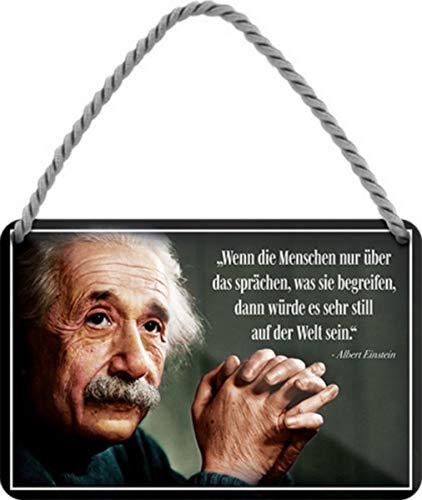 Albert Einstein HS541 - Cartel de chapa para colgar (18 x 12 cm)