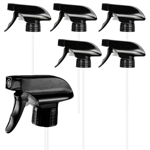 BDBFPAN 6 testine spray per bottiglie, testina spray universale per flaconi, per bottiglie spray, testine di ricambio (nero)