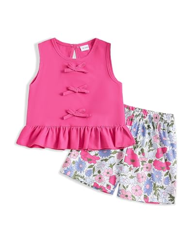 Image of Weebaby Toddler Girl Clothes Baby Summer Outfits Sleeveless Halter Top Ruffle Short Set Cute Kids Clothes Girls
