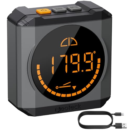 Neoteck Goniometro Inclinometro Digitale con Display a LED Angle Finder Digitale Ricaricabile Inclinometro Goniometro Digitale Impermeabile IP54 Bevel Box per Falegnameria Edilizia Decorazione DIY