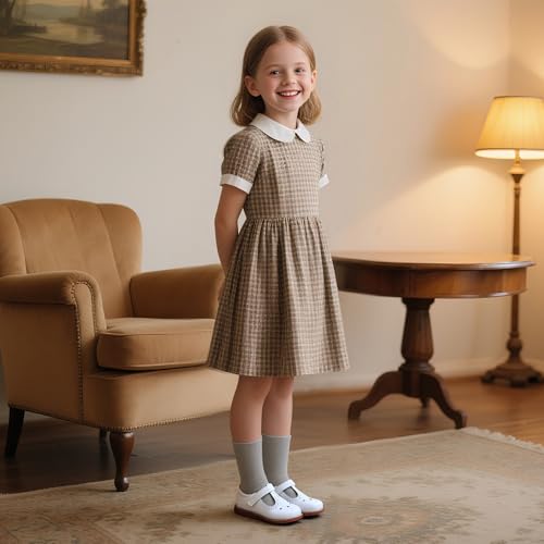 Image of GINFIVE Toddler Girls Dress Shoes Little Kids Flats School Mary Janes Shoes
