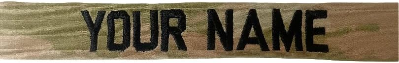 Custom Uniform Embroidered Military Name Tape, Army Airforce Space Force, Sew-on or with Fastener (Army/3 Color OCP, Without Fastener)