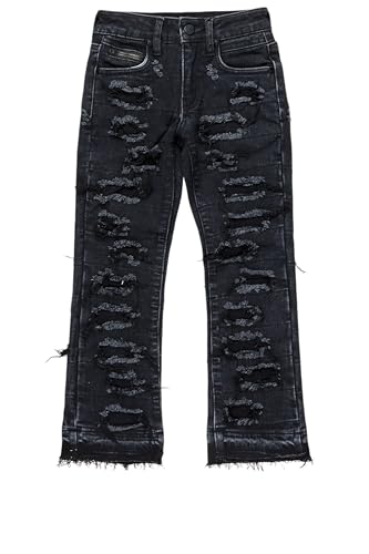 ROCKSTAR ORIGINAL Boys ATA Black Stacked Flare Jean | Size: 3T