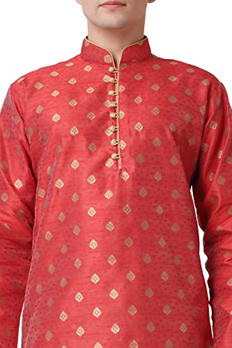 Image of Royal Kurta Men's Silk Blend Printed Kurta Dhoti Set