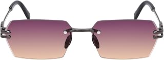 ACCENTZ Geometric Rectangular Stylish Sunglasses For Men & Women |Branded Luxury Rimless Trending Design Goggles 100% UV P... Price In India