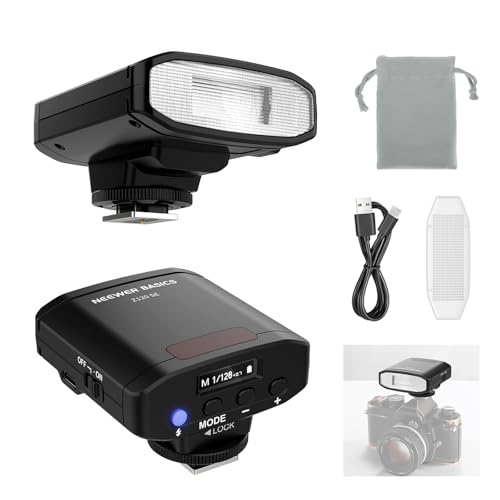 NEEWER Basics 5600K Mini Kamera Blitz Speedlite GN12, 2000mAh/500 Blitze/0,1–1,8s Ladezeit, kompatibel mit Canon Fujifilm Sony Nikon Digitalkameras mit...