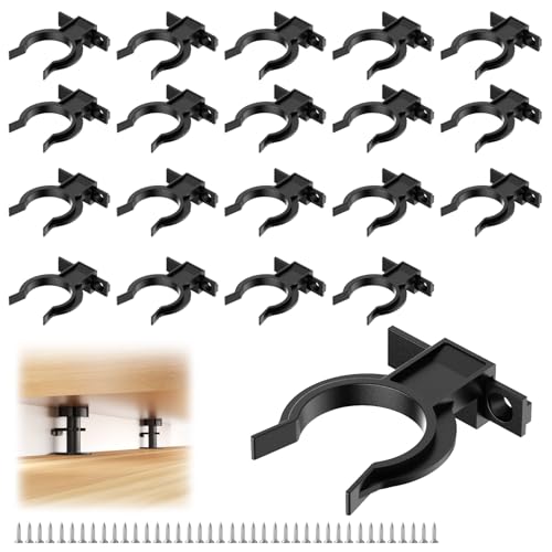 MOERDIFFER Lot de 20 clips pour plinthes de cuisine, avec 50 vis, clips pour plinthe de cuisine avec tournevis, support de plinthe de salle de bain pour pieds de cuisine...
