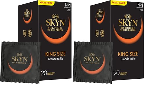 Préservatifs Skyn King Size forme droite de 56mm extra large lisses