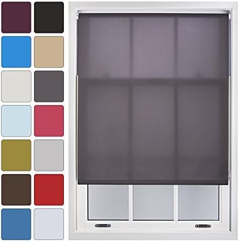 Furnished Blinds Window Custom Made to Measure Daylight Roller Blinds - Sheer Non-blackout Blind Opaque Fabric Shades Easy Fit Window Blinds, Purple up to 60cm