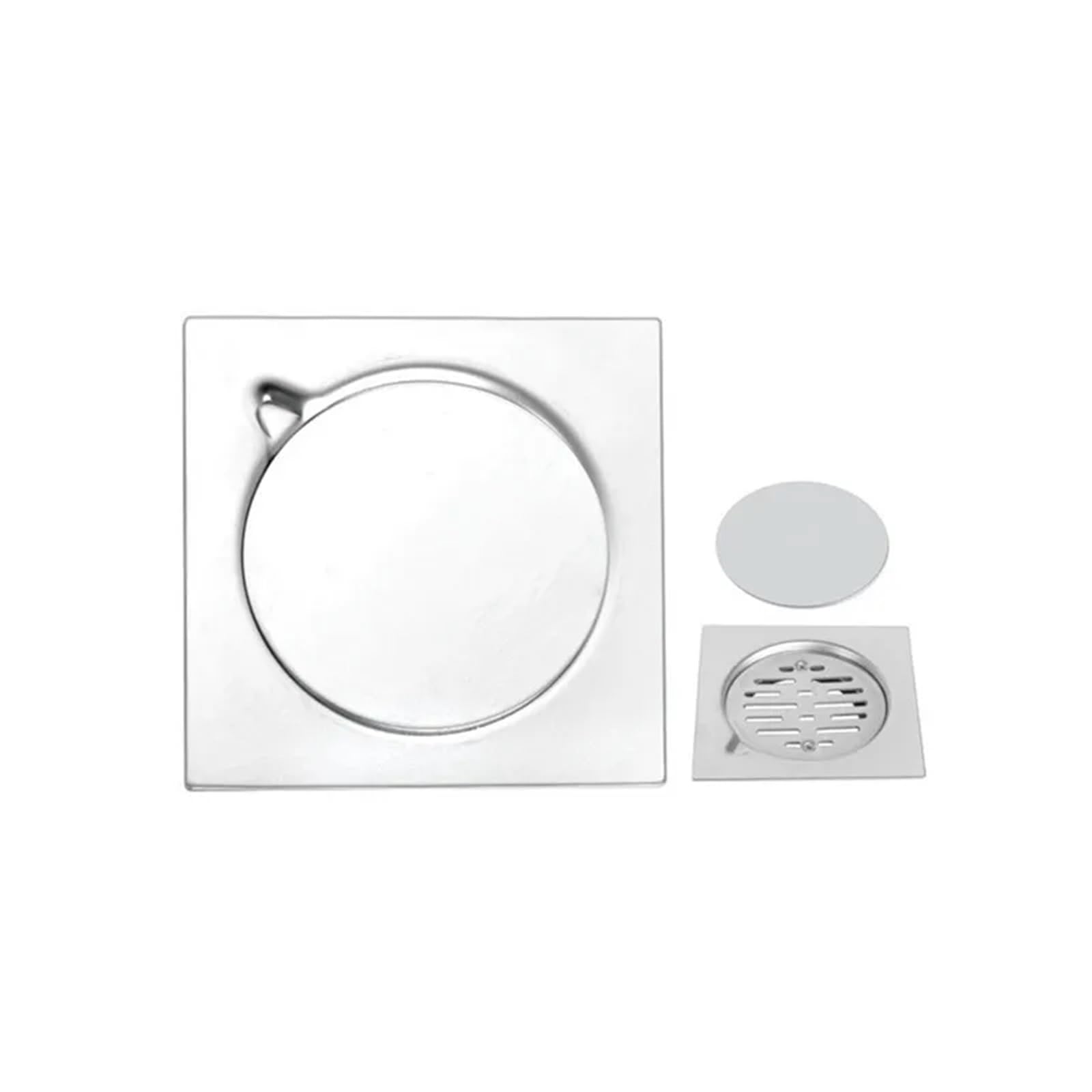 Drain de Douche en Acier Inoxydable 304 Drain de Sol de Salle de Bain 15x15cm Grilles de déchets de Sol carrées 1 pièces