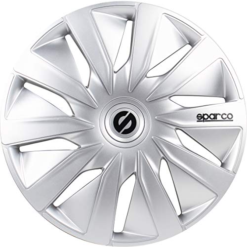 SPARCO SPC1590SV Enjoliveur Lazio, Argent, Set de 4, 15"