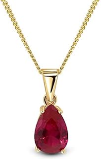 Miore necklace for women in 9kt 375 yellow gold with drop/pear shape gem