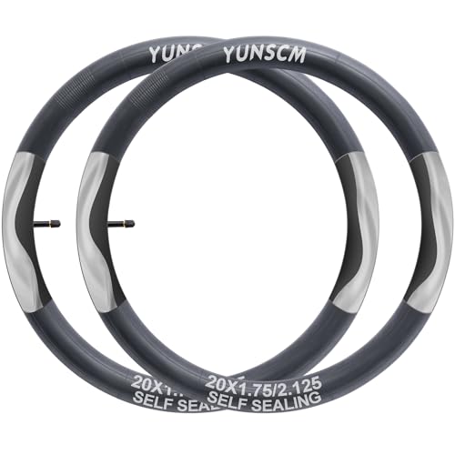 YunSCM 2-PCS 20 Self-Sealing Bike Tubes 20x1.75/2.125 AV32mm Schrader Vavle Super Automatic Repair Self-Sealing Puncture Resistant Compatible with 20x1.75/2.125 Inch Tyre Bicycle Tubes