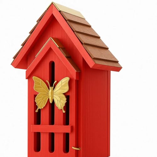 image for CEDAR ALPHA 2025 New Shingle Roof Butterfly House for Outdoor, Cedar W