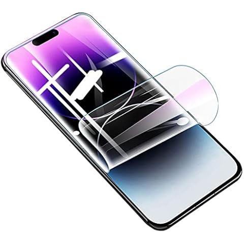 Iiseon High Sensitivity Hydrogel Screen Protector for iPhone 14 Pro Max, 2 Pieces Transparent Soft TPU Protective Film (NOT Tempered Glass) [Fingerprint Unlock Compatible] [Clear HD] Cover