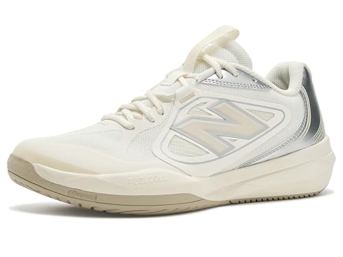 New Balance Women's FuelCell 796v5 Tennis Shoe, Sea Salt/Metallic Silver 877 C, 7.5 XW