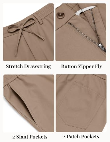 Image of COOFANDY Mens Cotton Linen Pants Casual Drawstring Summer Beach Pants Lightweight Linen Dress Trousers