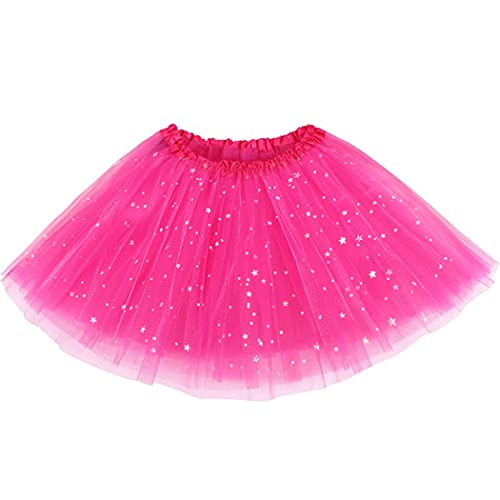 Victray Women's Tutu Skirts Tulle Tutu Skirt Ballet Dance Skirts Layered Tutu Short Skirt Party Festival Costume (Rose 1) #TOP13