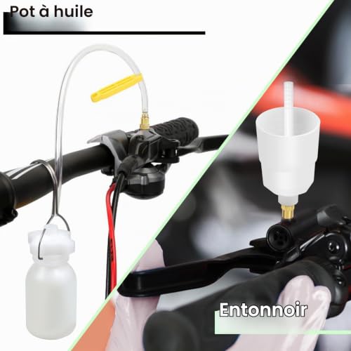 kit purge frein vtt pour Shimano, Tektro, Magura, y compris joint métallique kit de dégonflage de frein à disque hydraulique pour vélo, y compris 180ml liquide de frein minéral haute performance – vue 7
