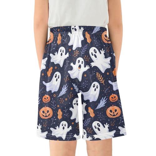 Halloween Ghost Elements Short Pajama Pants Bottoms Soft Sleepwear with Pockets2