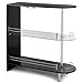 COSTWAY Bar Cabinets Table with 2-Holder, Modern Liquor Display Bar Cabinet with Tempered Glass Shelves, Wine Storage with Wine Glass Holders Ideal for Home/Kitchen/Bar/Pub, Black