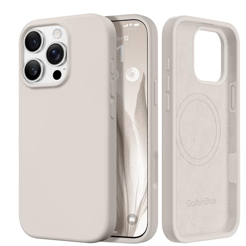 Image of GolbinBox Magnetic for iPhone 16 Pro Case, Silicone Cover, Stone