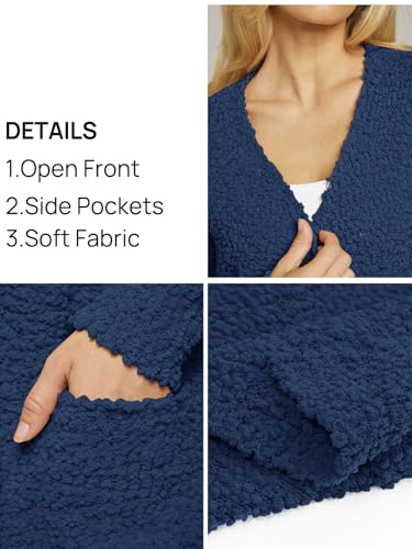 Image of MEROKEETY Women's Long Sleeve Soft Chunky Knit Sweater Open Front Cardigans Outwear Coat