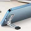 Portable Foldable Mini Phone Stand 2pcs Silver Ultra-Thin Cellphone Holder for Desk Travel Use Adjustable Desktop Mobile Phone Cradle Compatible with Smartphones
