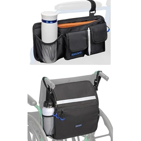 ZHCHG Wheelchair Bag with Cup Holder, Wheelchair Accessories, Ideal Gift for Mother's Day & Father's Day Cover