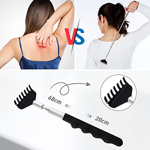 Head Massager Back Scratcher, 20 Fingers Scalp Massager Telescopic Back Scratcher For Men Women Adults Kids Head Scratcher Massager For Deep Relaxation, Stress Relief And Hair Stimulation #TOP2