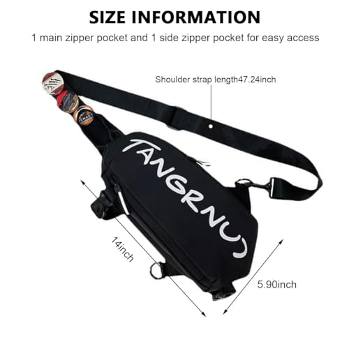 Image of GUSTAVE Crossbody Bag for Men Women with Badges, Waterproof Sling Bag Large Shoulder Bag with Adjustable Strap for Commuting Travel Outdoor Activities Cycling