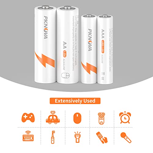 Pknova Aa And Aaa Batteries, Disposable 4 Count Double A Batteries And 4 Count Triple A Batteries With Long-Lasting Power, Alkaline Battery For Household And Office Devices, 10-Year Shelf Life #TOP1