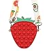 Reiei Sac à bandoulière pour filles, sac à main pour jouets avec sangles et sac pour soulager le stress, sac à dos sensoriel, jouets pour adultes, enfants, femmes, Sac bandoulière rouge fraise,