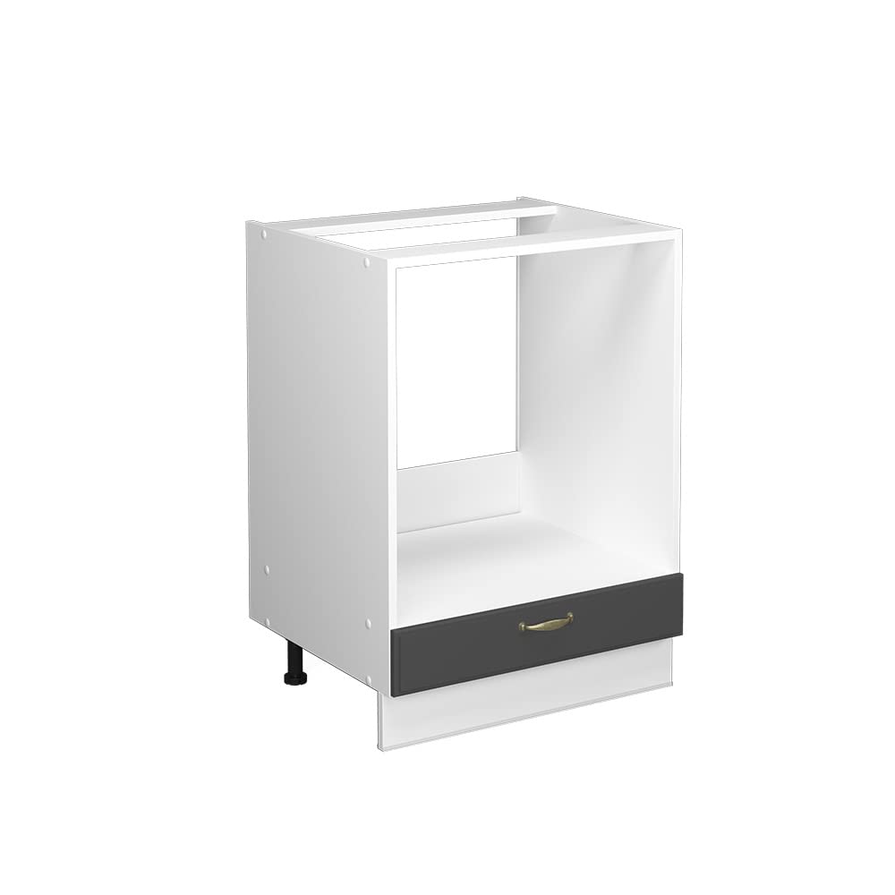 Vicco Herdumbauschrank Fame-Line, Anthrazit-Gold/Weiß, 60 cm, ohne Arbeitsplatte