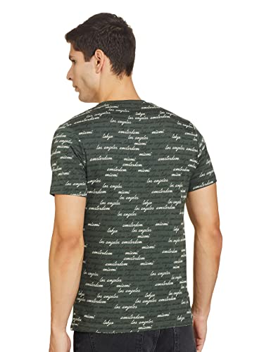 Image of Max Men Typographic Printed Crew Neck Ultra Slim Fit T-Shirt