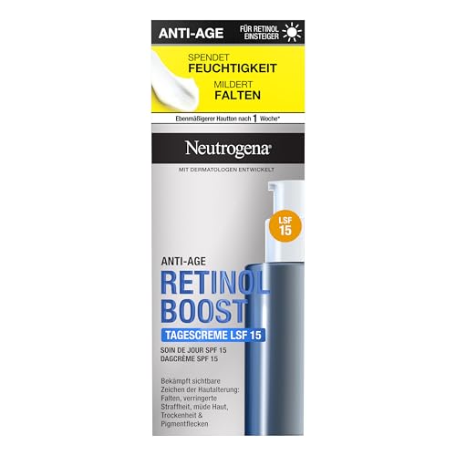 Neutrogena Retinol Boost Crema facial de día SPF 15 (50 ml), hidratante protector con extracto de...