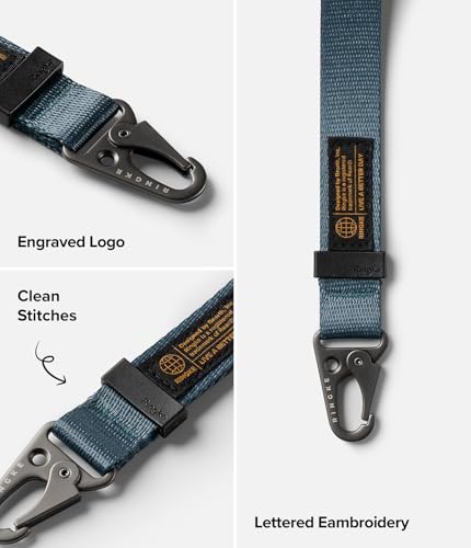 Image of Ringke Tactical Webbing Hand Strap with Patch [Heavy Duty Tactical Carabiner] Durable Anti-Tear Multi-Purpose Phone Wrist Strap for Travel, Hiking, etc