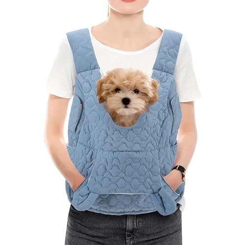 JIEBWCHA Mochila para Perros,Bolsa Ventilada con Bolsillos - Mochila Transportadora Suave para Perros Y Gatos,para Cachorros Pequeños Y Medianos Exteriores Camping Senderismo