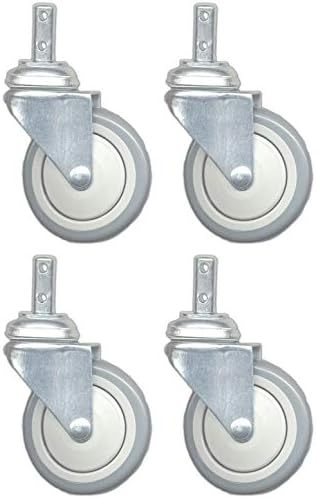 4PK - 4" CASTER WHEEL WITH ROUND POST FOR R&B WIRE - C87, RB87G, CSTR87G