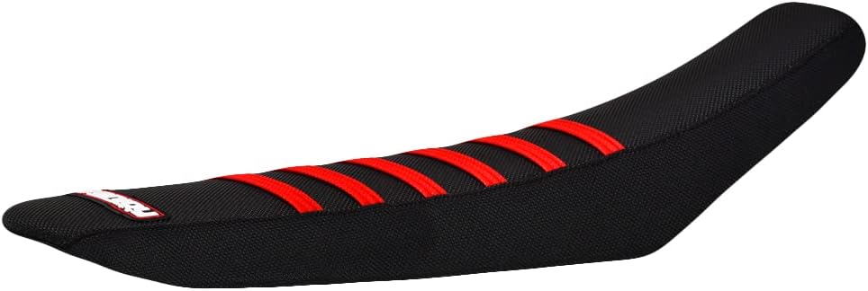Enjoy Mfg Seat Cover - Compatible with Honda 2021-2022 CRF450R CRF 450 CRF 450R- #233 (All Red w/Blue Ribs)