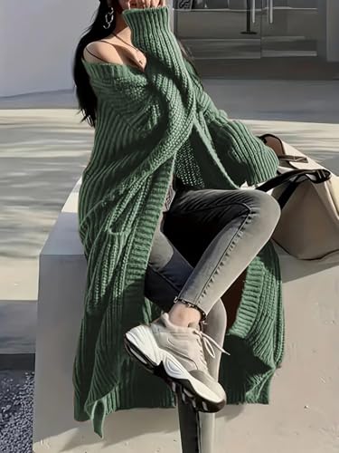 Image of Womens Long Cardigan Sweaters Open Front Oversized Duster with Pocket for Women 2025 Fall Winter Knit Design Coats