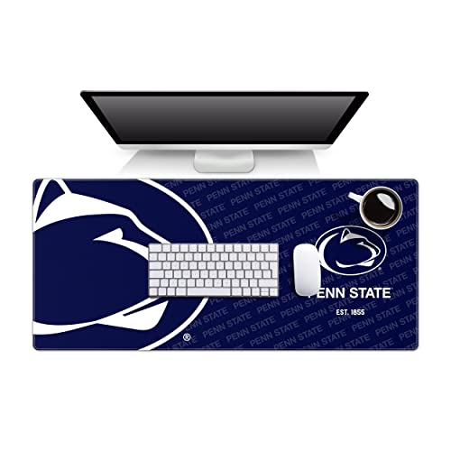 Image of YouTheFan NCAA Penn State Nittany Lions Logo Series Desk Pad | Water And Stain Resistant, Heavy-Duty Non-Slip Rubber Backing, Stitched Edge, Fits Under Mouse, Computer And Keyboard