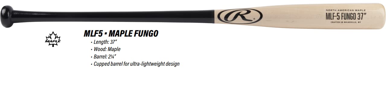 Rawlings Maple Training - Mazza da baseball-softball, 94 cm, colore: nero/naturale