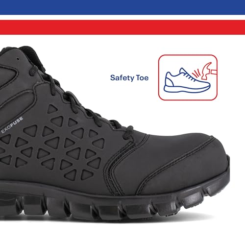 Reebok Reebok Work Men's Sublite Cushion Work Black and Gray Composite Toe Boots