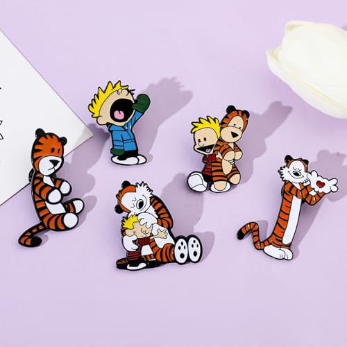Image of Cute Enamel Pins Cartoon Lapel Pin Brooch Badge for Backpack Jackets Funny Tiger Pins for Gift Anime Enamel Pin for Clothing Hat Decoration
