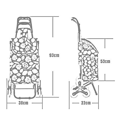 LDBDASA Shopping Trolley Leichter Treppenklettern-Klappwagen Mit Großer Kapazität Wasserdichte Tasche – Bild 3